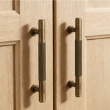 Vintage Lined Aged Bronze Brass Cabinet Pulls