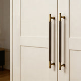 Vintage Lined Aged Bronze Brass Cabinet Pulls