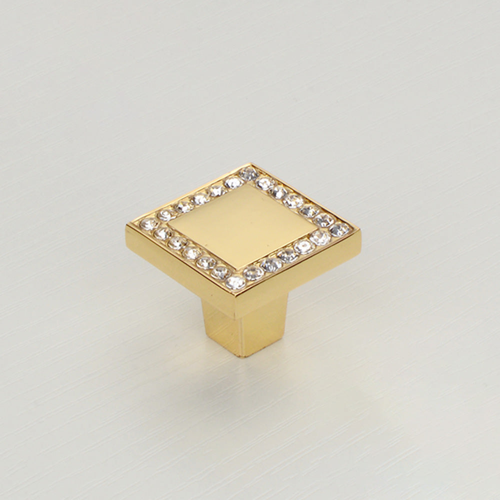 Crystal Glass Cabinet Handles Square Drawer Pulls