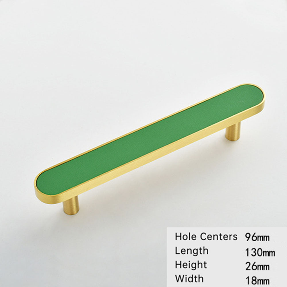 3-3/4'' Colorful Brass Leather Drawer Cabinet Wardrobe Handles