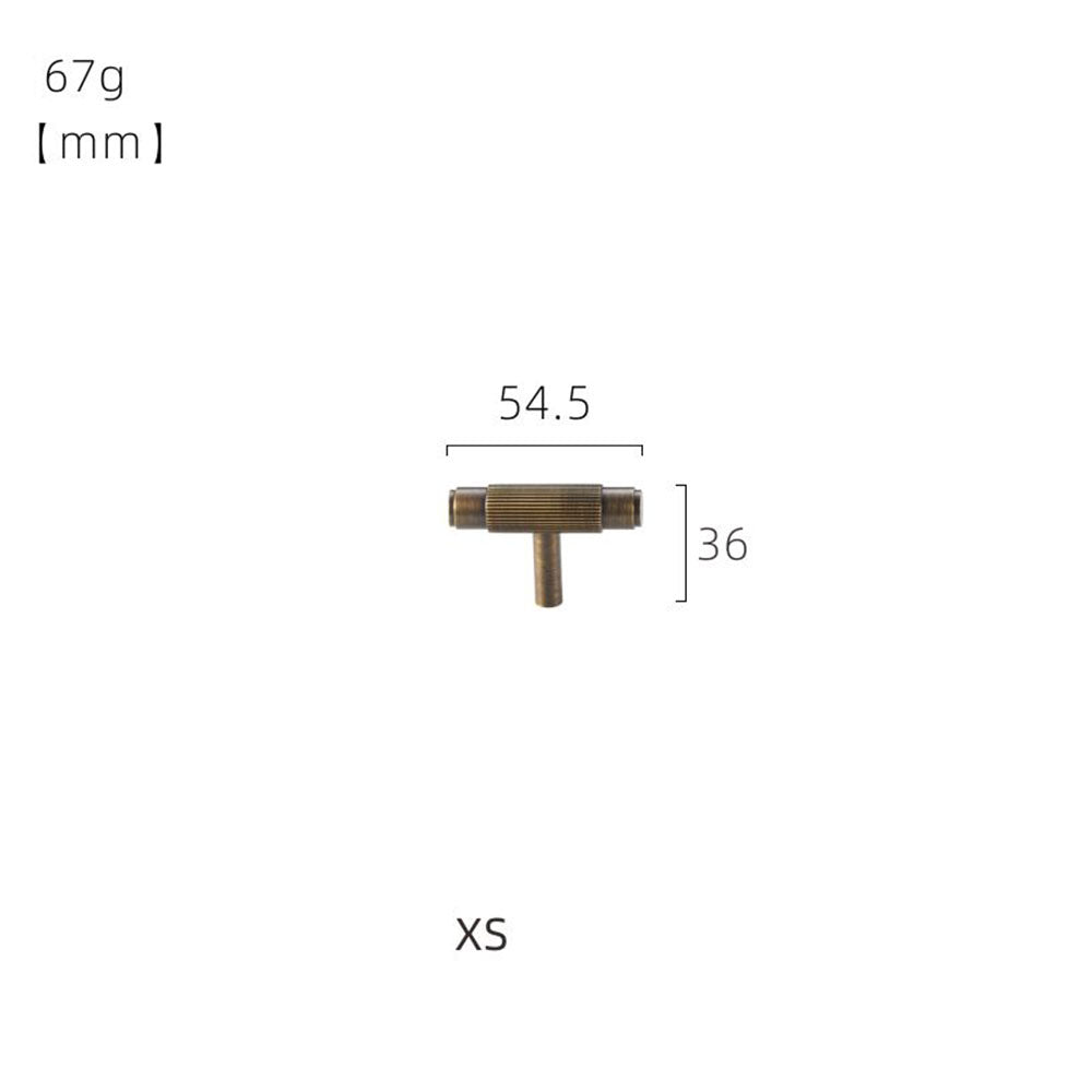 Copper Vintage Striped T-shaped Kitchen Handles