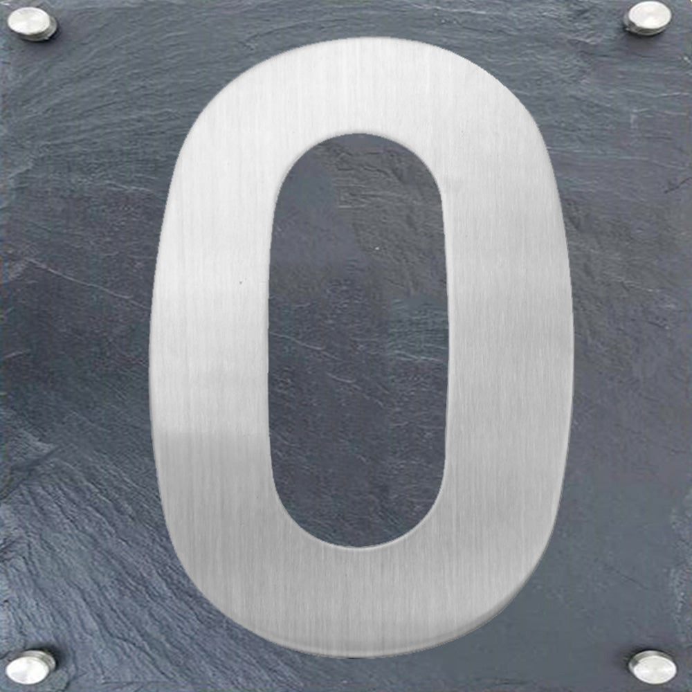 6 Inch Modern Stainless Steel Silver House Numbers