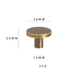 Retro Brass Semi Circle Textured Cabinet Handles