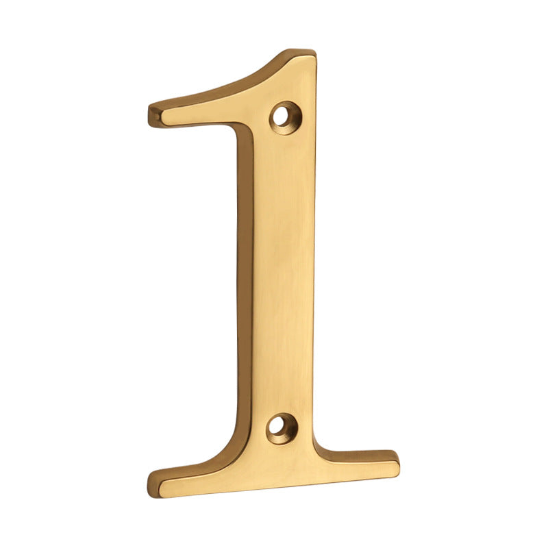4 Inch Modern Floating Gold Brass House Numbers