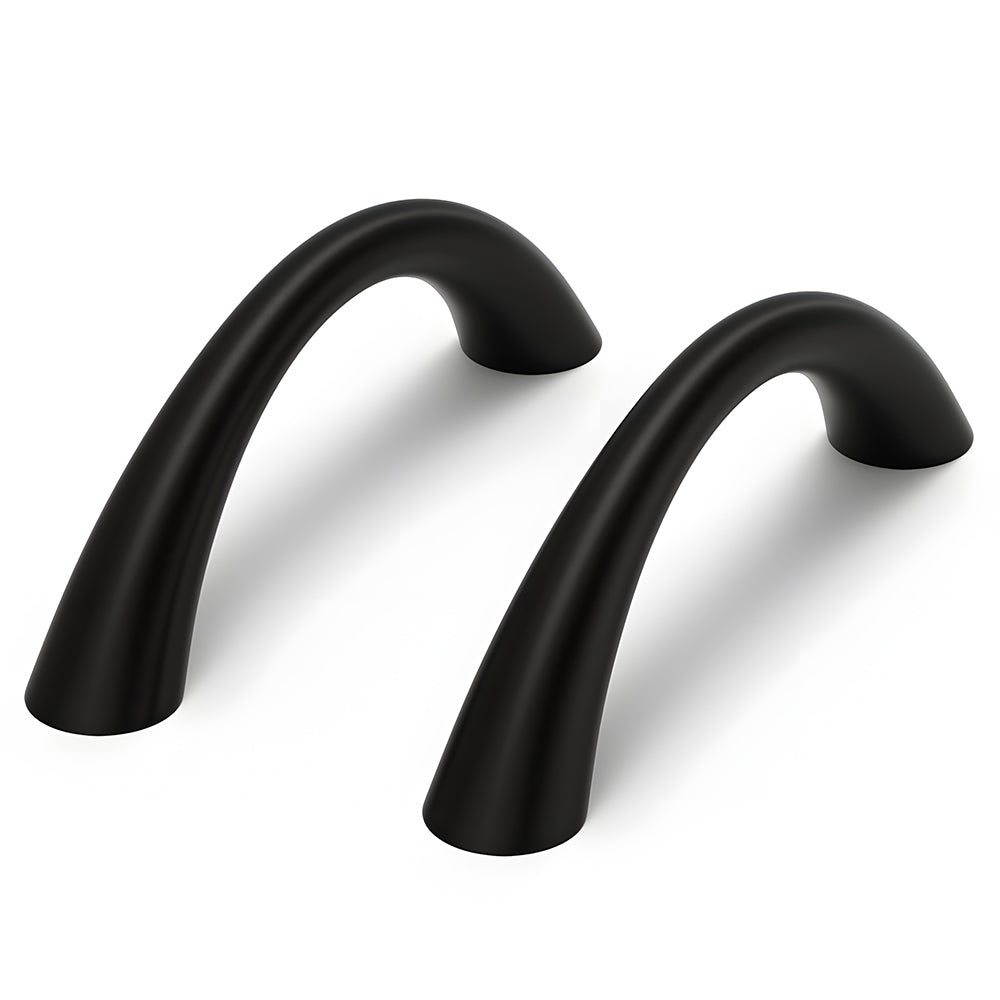 Solid Zinc Alloy Curved Cabinet Handles for Dresser Drawer