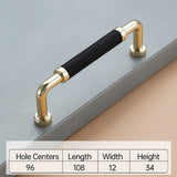 Full Grain Leather Brass Cabinet Wardrobe Pull And Knobs