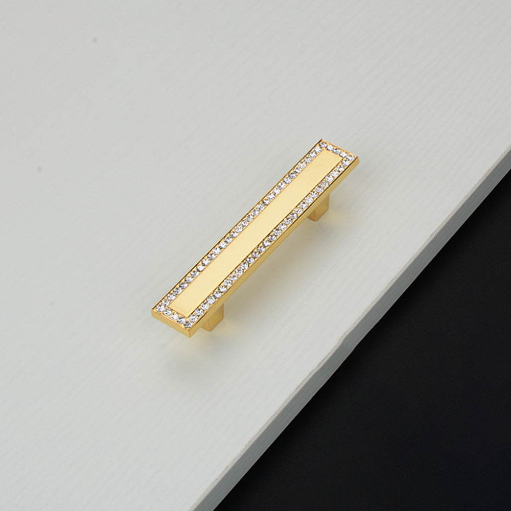 Crystal Glass Cabinet Handles Square Drawer Pulls
