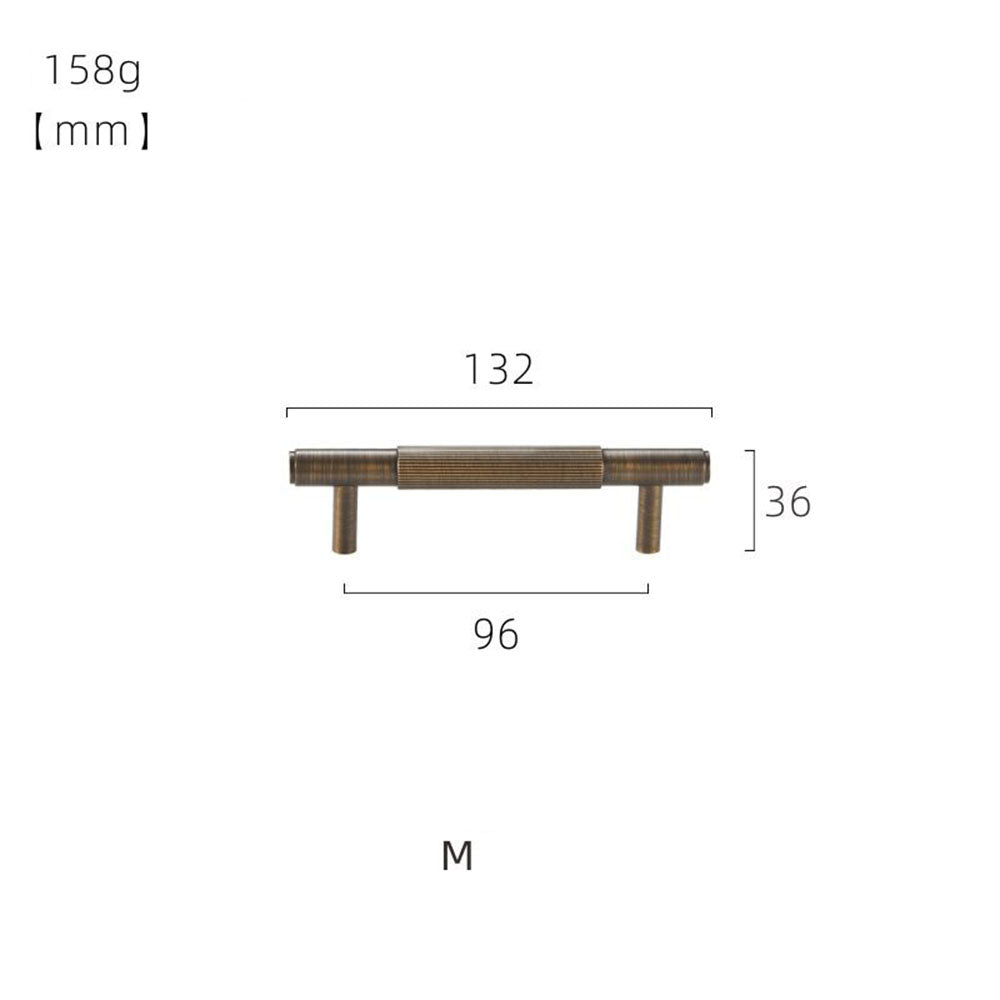 Copper Vintage Striped T-shaped Kitchen Handles