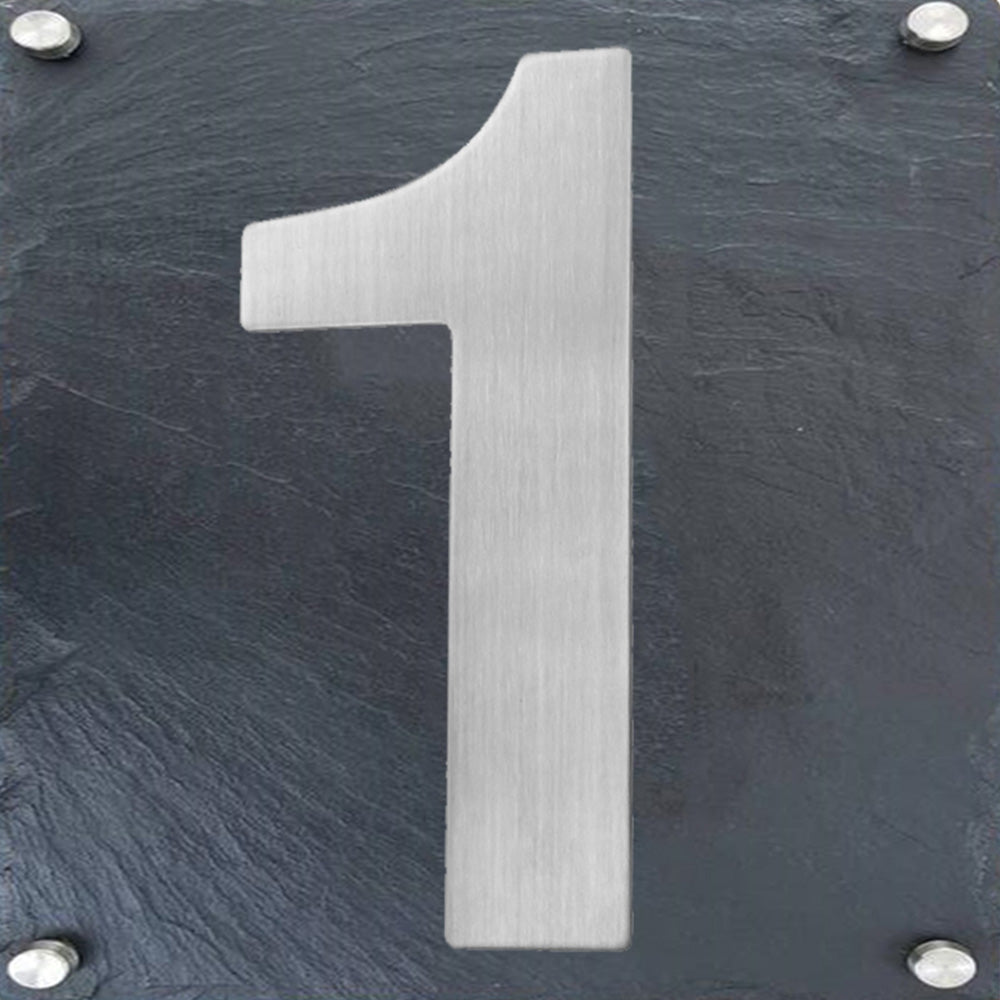 6 Inch Modern Stainless Steel Silver House Numbers