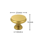 Brushed Brass Round Cabinet Knobs