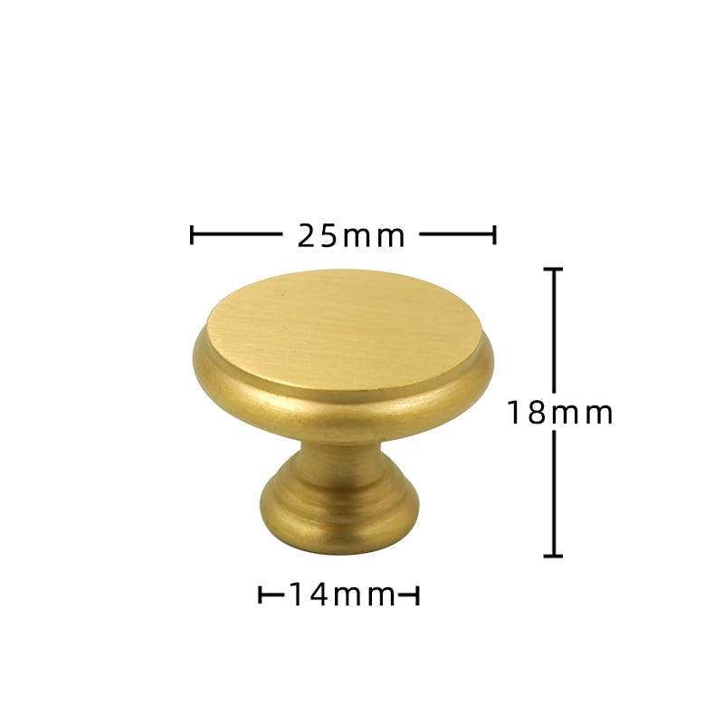 Brushed Brass Round Cabinet Knobs