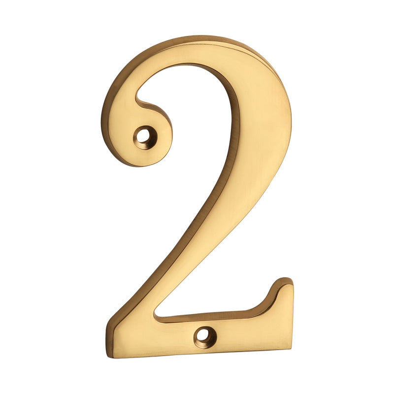 4 Inch Modern Floating Gold Brass House Numbers