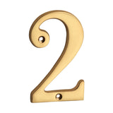 4 Inch Modern Floating Gold Brass House Numbers