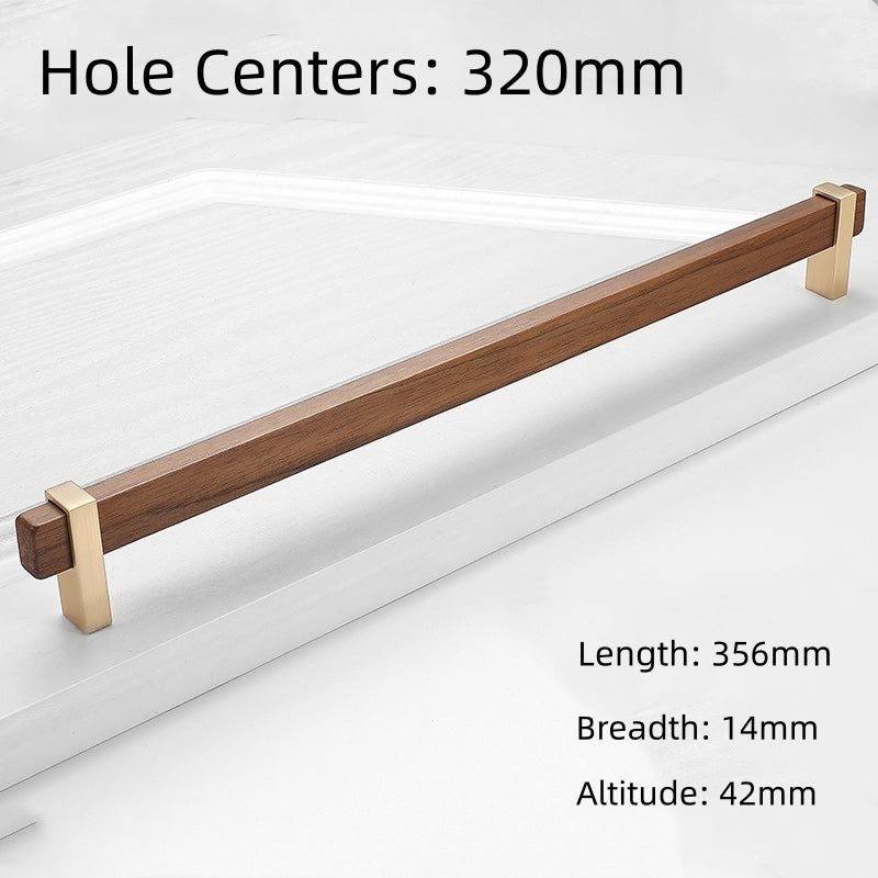 Square Wooden Walnut Kitchen Cabinet Handle