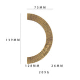 Retro Brass Semi Circle Textured Cabinet Handles