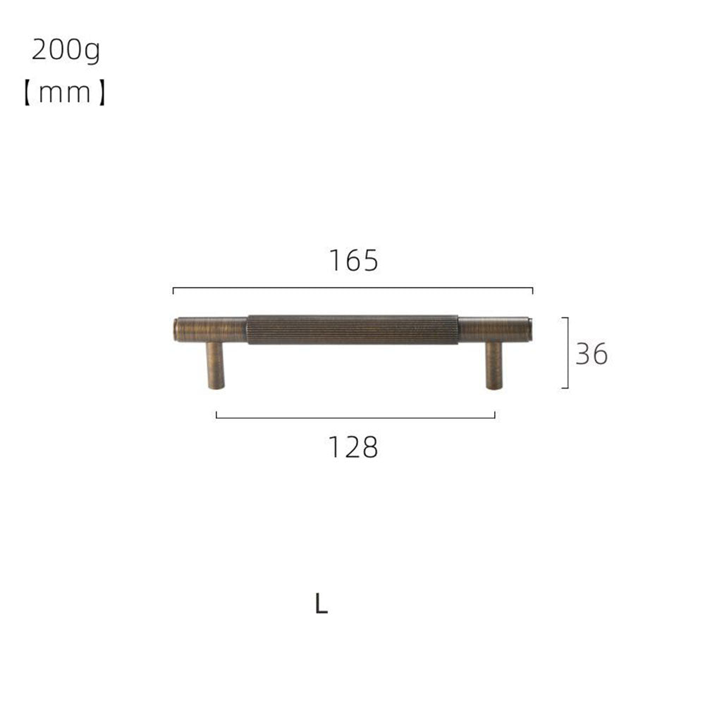 Copper Vintage Striped T-shaped Kitchen Handles