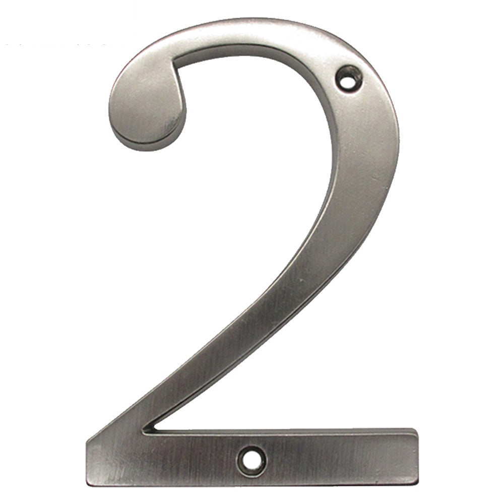 4 Inch Modern Zinc Alloy Silver House Number Signs