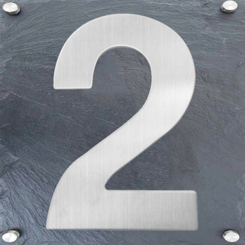 6 Inch Modern Stainless Steel Silver House Numbers
