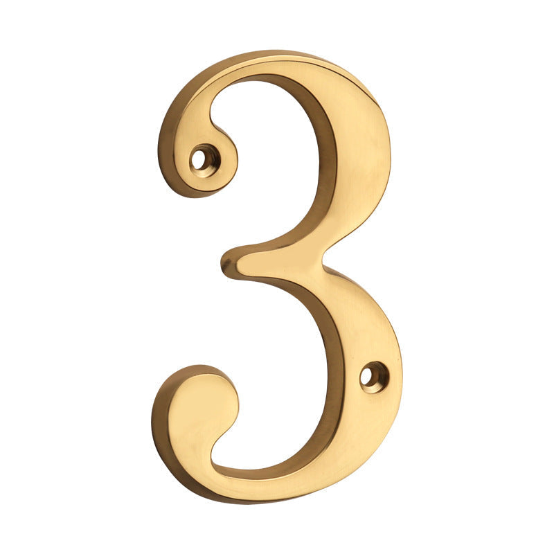 4 Inch Modern Floating Gold Brass House Numbers