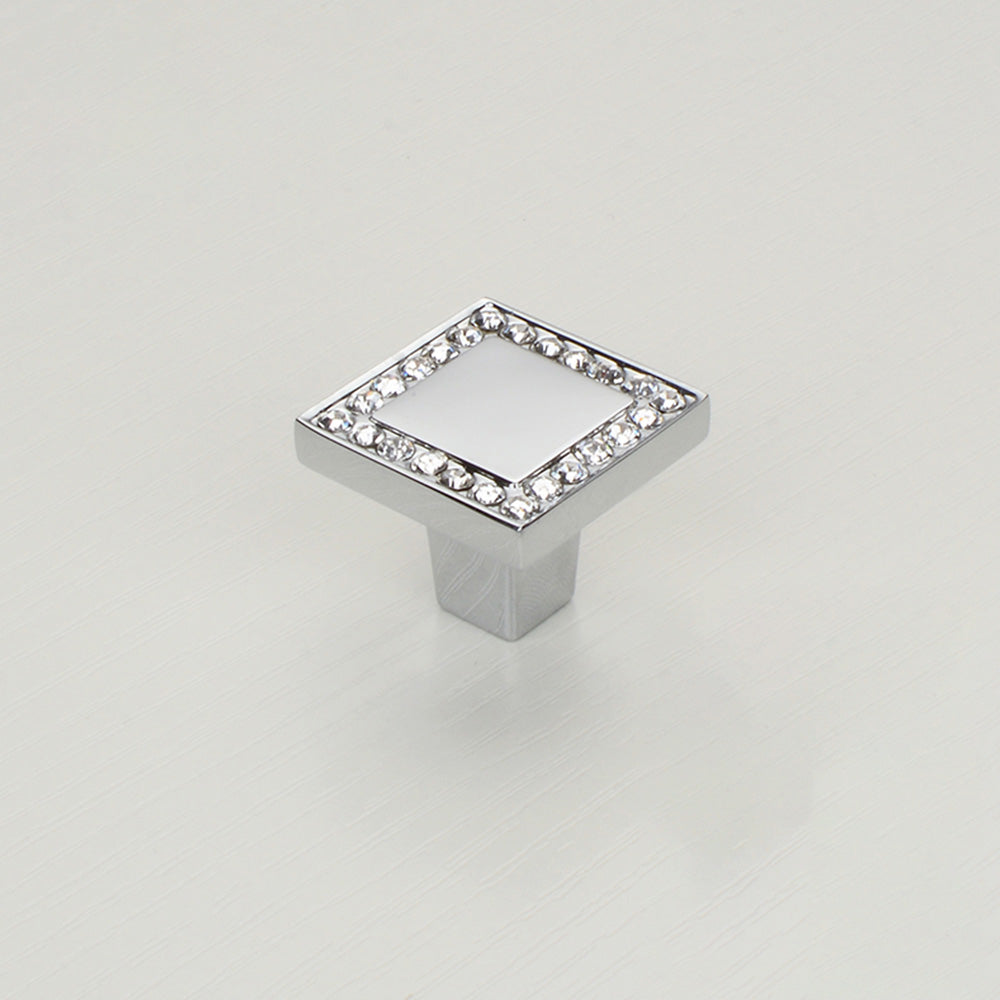 Crystal Glass Cabinet Handles Square Drawer Pulls