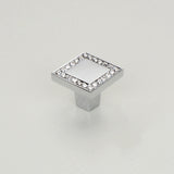 Crystal Glass Cabinet Handles Square Drawer Pulls