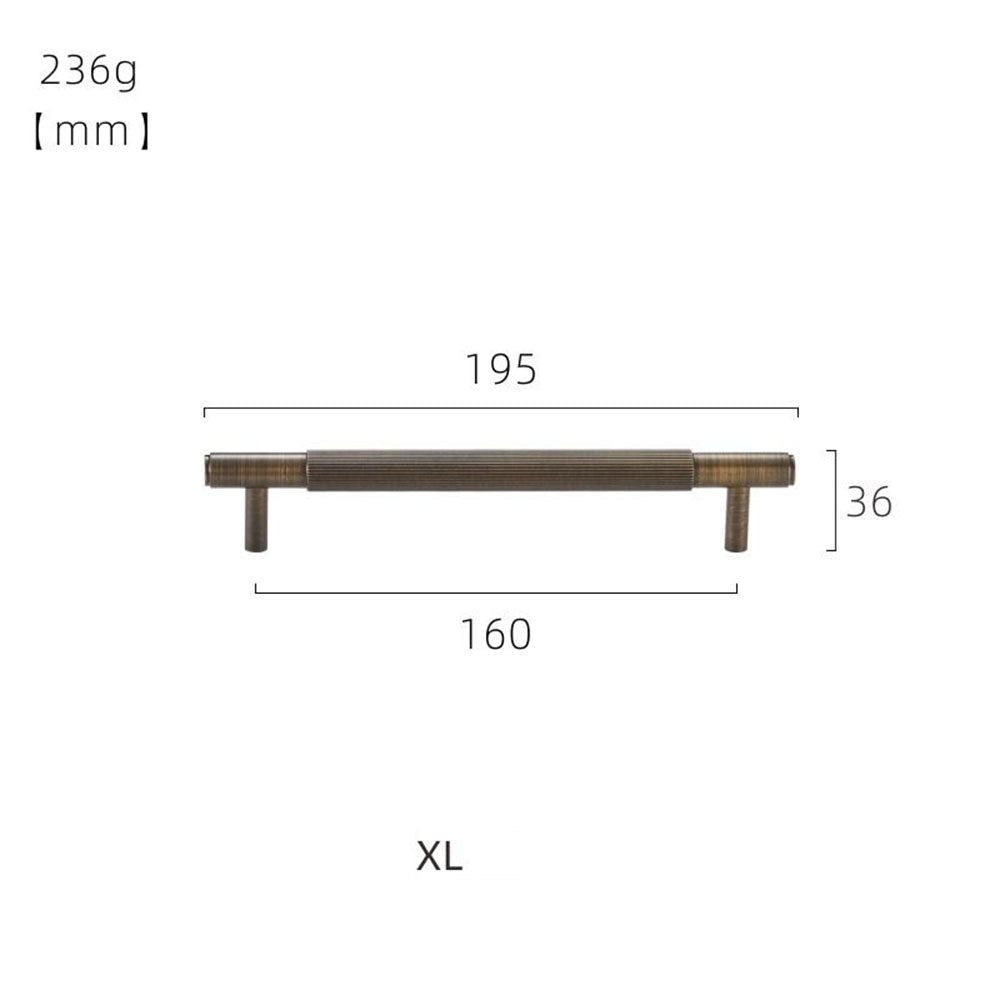 Copper Vintage Striped T-shaped Kitchen Handles