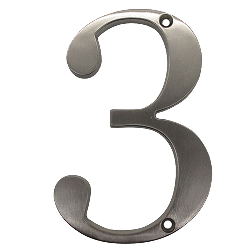 4 Inch Modern Zinc Alloy Silver House Number Signs