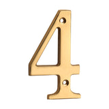 4 Inch Modern Floating Gold Brass House Numbers