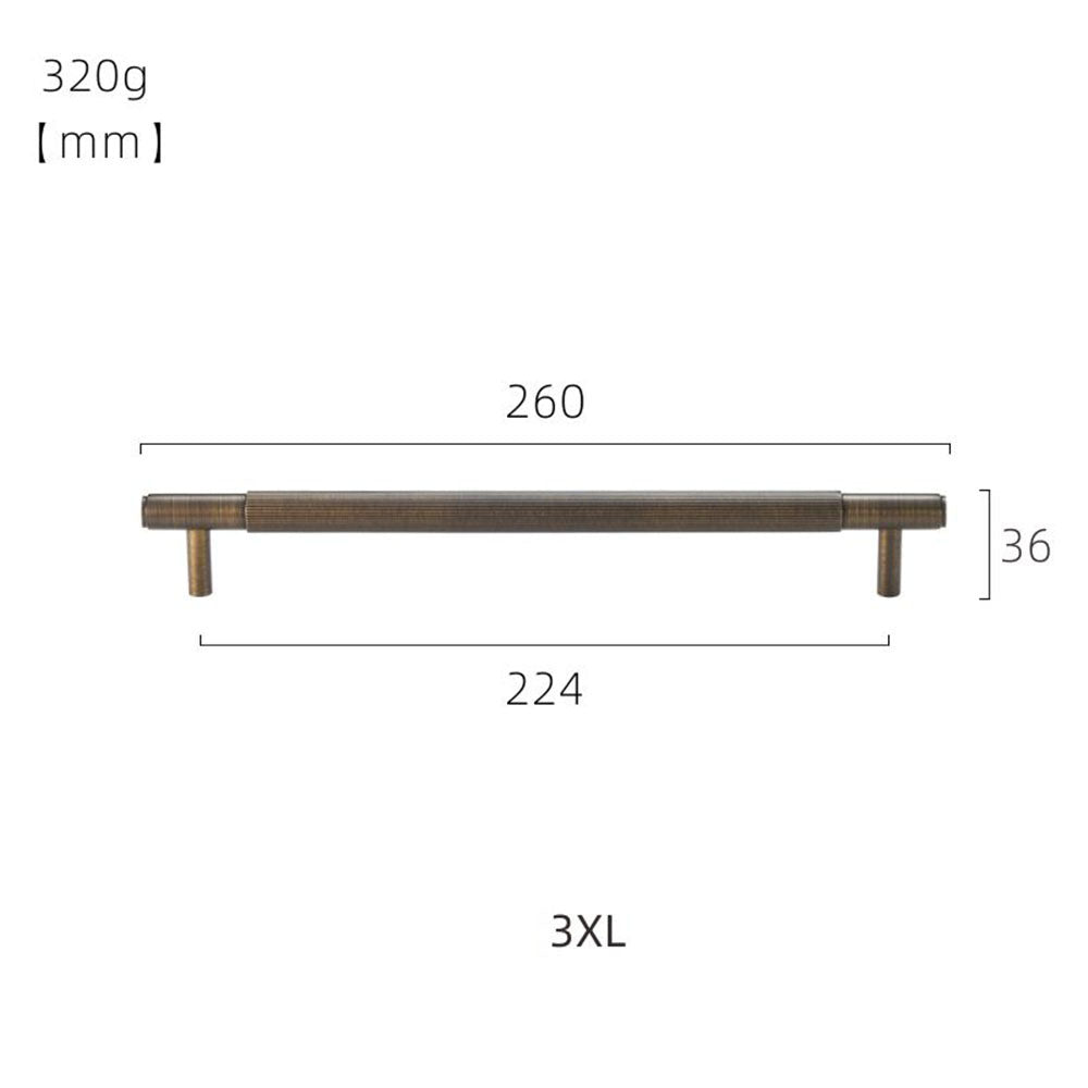 Copper Vintage Striped T-shaped Kitchen Handles