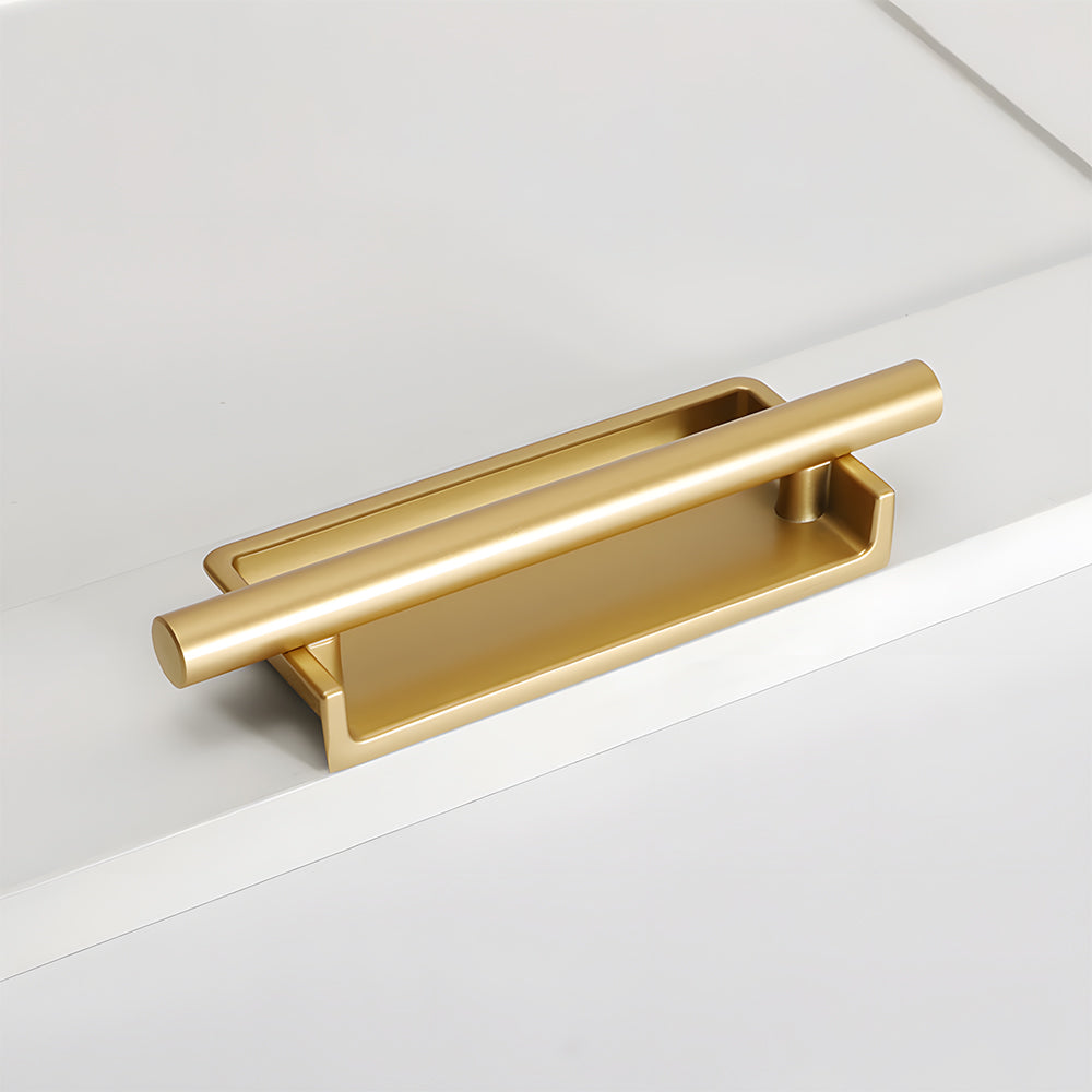 Art Deco Aluminum Alloy Recessed Door Pulls Cabinet Handles