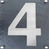 6 Inch Modern Stainless Steel Silver House Numbers