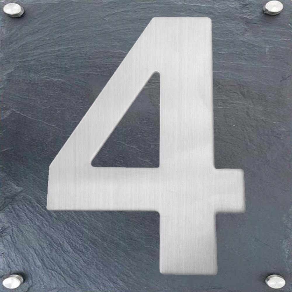 6 Inch Modern Stainless Steel Silver House Numbers