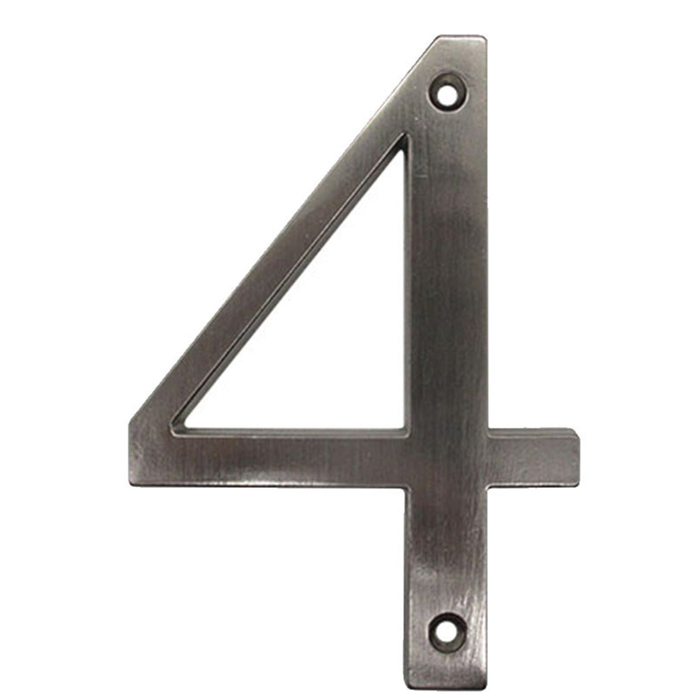 4 Inch Modern Zinc Alloy Silver House Number Signs