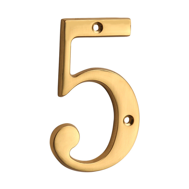 4 Inch Modern Floating Gold Brass House Numbers