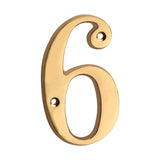4 Inch Modern Floating Gold Brass House Numbers