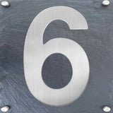6 Inch Modern Stainless Steel Silver House Numbers