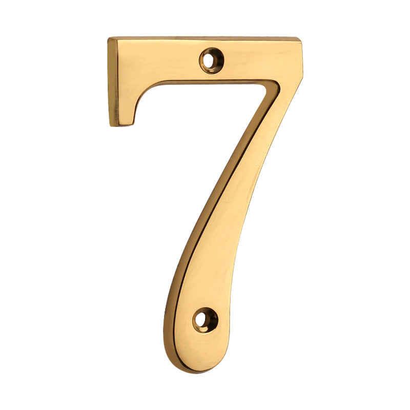4 Inch Modern Floating Gold Brass House Numbers
