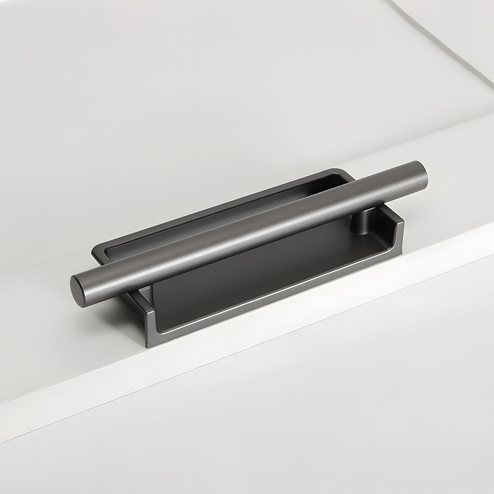 Art Deco Aluminum Alloy Recessed Door Pulls Cabinet Handles