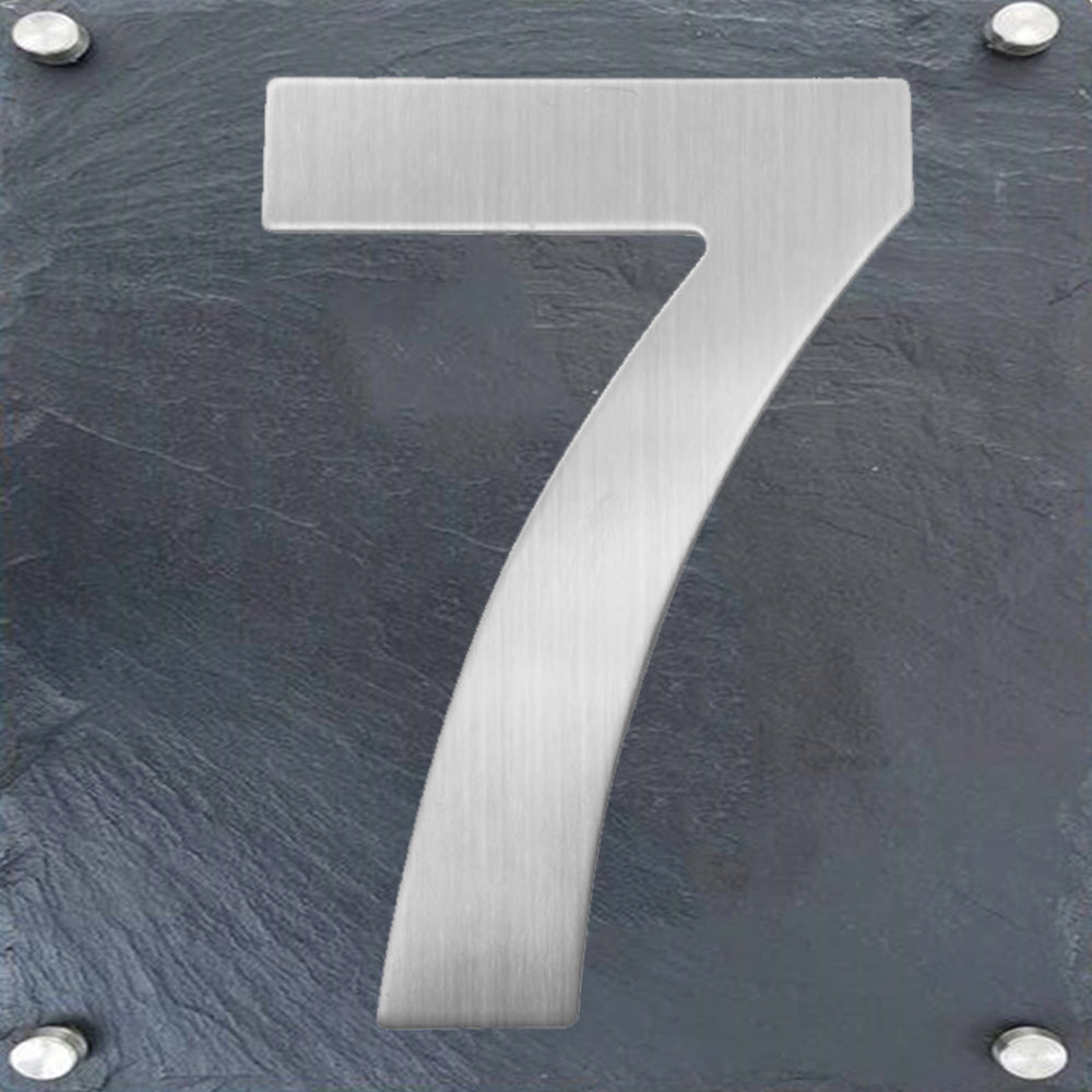 6 Inch Modern Stainless Steel Silver House Numbers