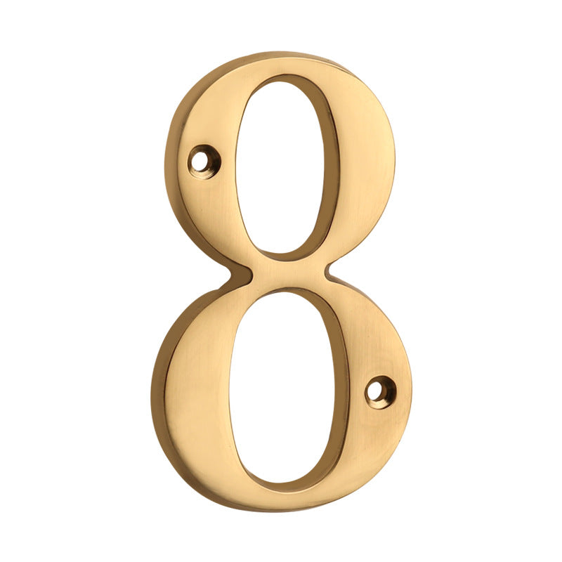 4 Inch Modern Floating Gold Brass House Numbers