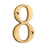 4 Inch Modern Floating Gold Brass House Numbers
