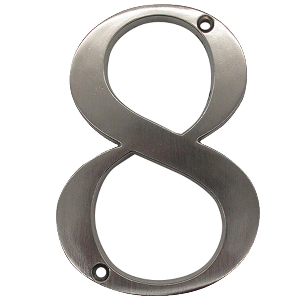 4 Inch Modern Zinc Alloy Silver House Number Signs