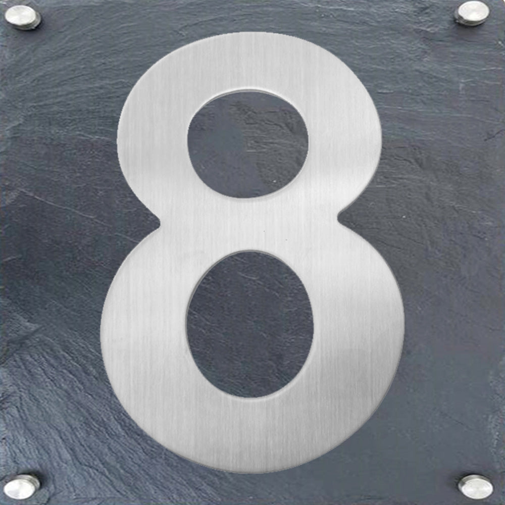 6 Inch Modern Stainless Steel Silver House Numbers