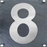 6 Inch Modern Stainless Steel Silver House Numbers
