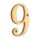 4 Inch Modern Floating Gold Brass House Numbers