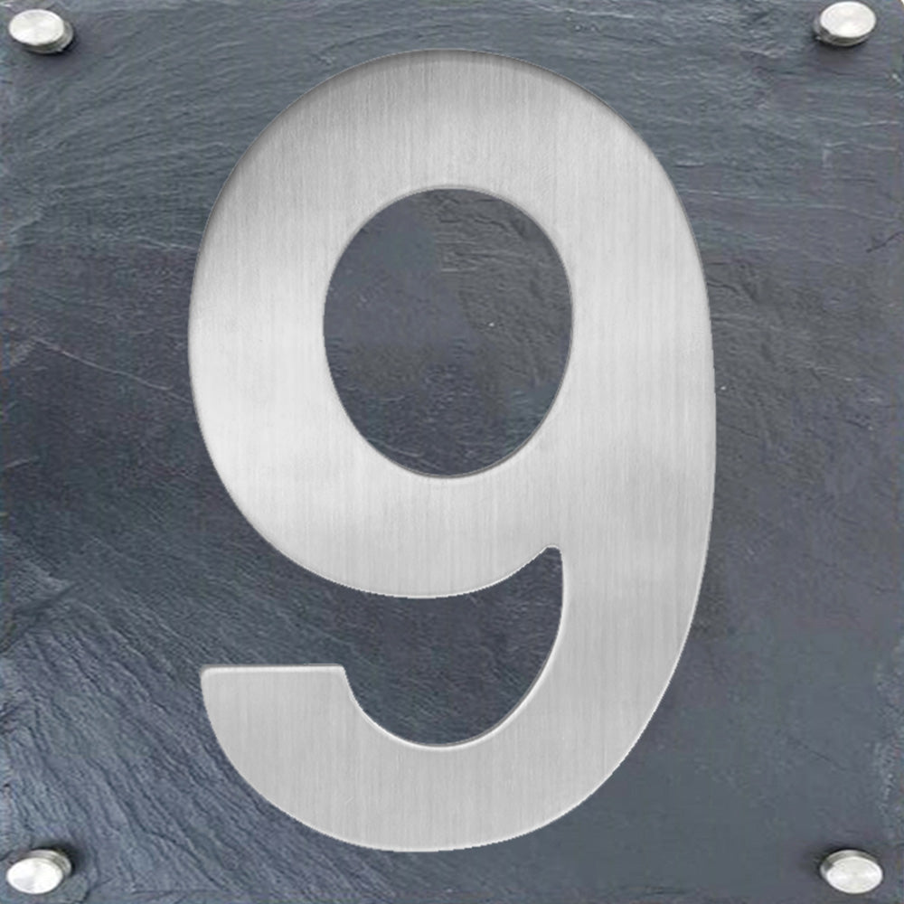 6 Inch Modern Stainless Steel Silver House Numbers