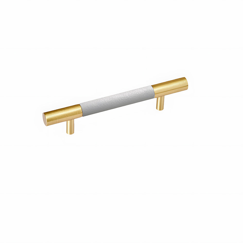 Luxury Solid Brass Leather Wrapped Cabinet Pulls & Knobs