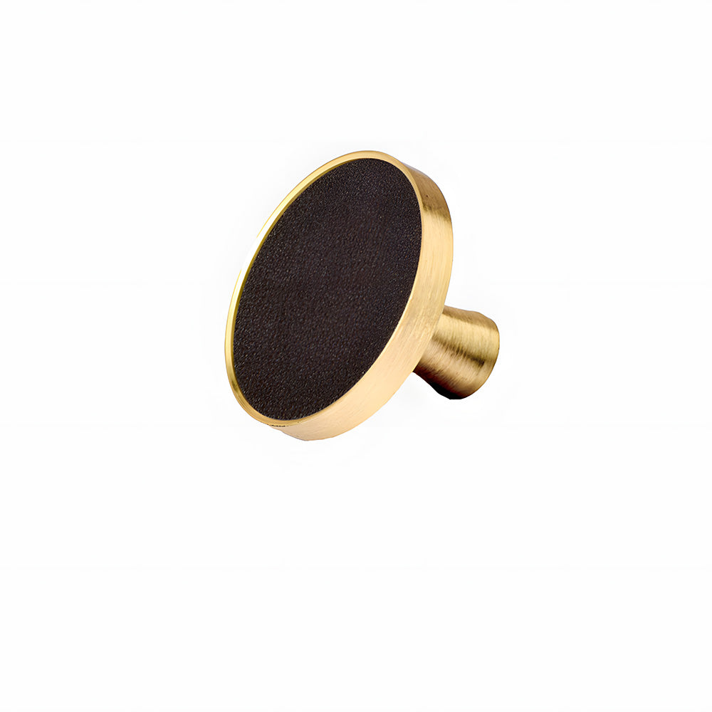 Luxury Solid Brass Leather Wrapped Cabinet Pulls & Knobs