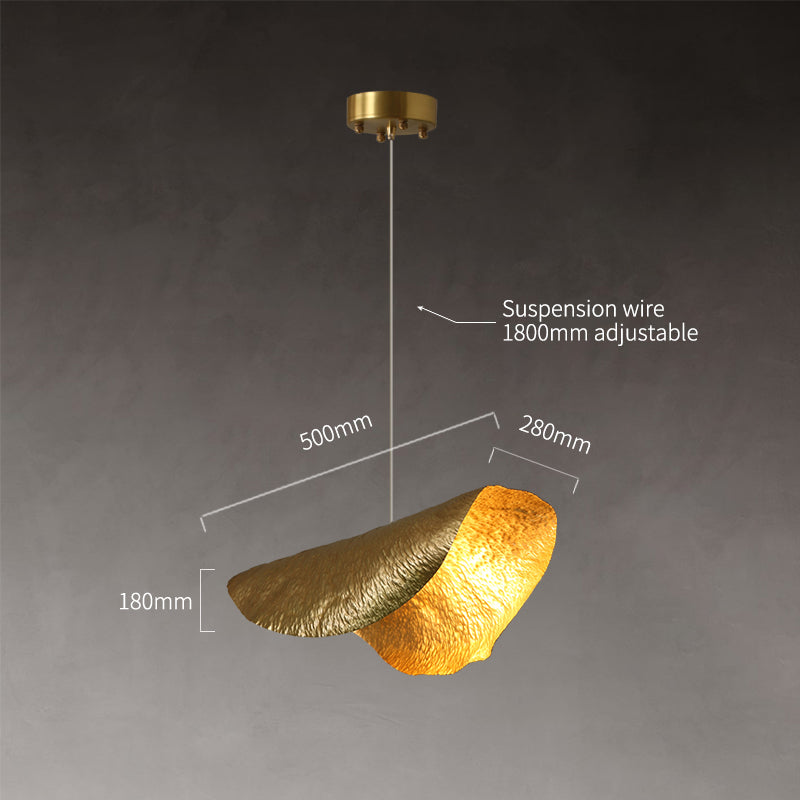 Brass Wavy Lotus Leaf Pendants