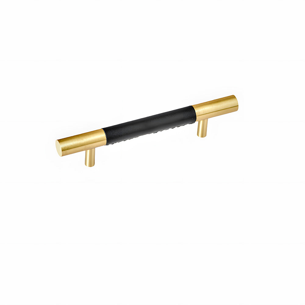 Luxury Solid Brass Leather Wrapped Cabinet Pulls & Knobs